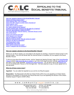 Appealing to the Social Benefits Tribunal