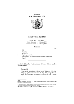 Royal Titles Act 1974 - New Zealand Legislation