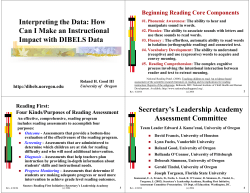 Interpreting the Data: How Can I Make an Instructional Impact with