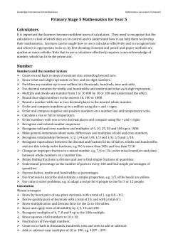 Stage 5 Maths Curriculum Framework