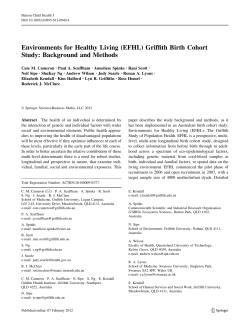 (EFHL) Griffith Birth Cohort Study