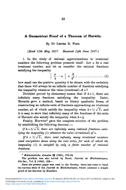 59 A Geometrical Proof of a Theorem of Hurwitz.