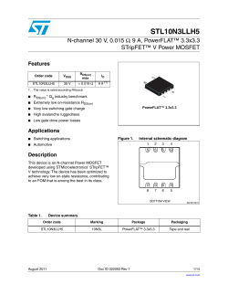 N-channel 30 V, 0.015 , 9 A, PowerFLAT&trade; 3.3x3.3 STripFET&trade; V