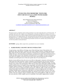 involving psychometric tests for input device evaluation with older