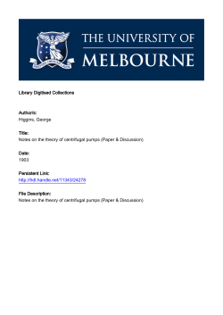 Notes on the theory of centrifugal pumps