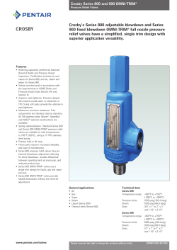 Crosby-Pentair Omni 800, 900 datasheet