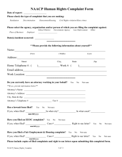 Human Rights Complaint Form