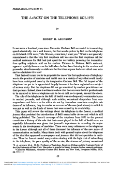 the lancet on the telephone 1876-1975