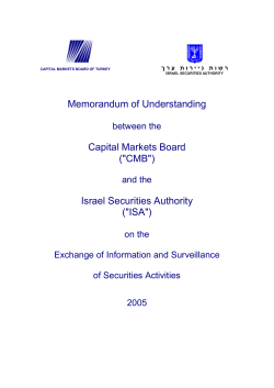 Memorandum of Understanding Capital Markets Board ("CMB