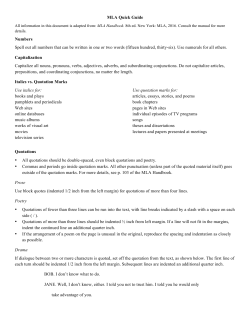 MLA Quick Guide