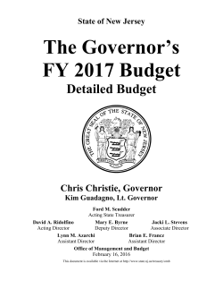 FY2017 Governor`s Recommended Budget