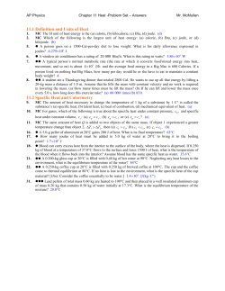 11.1 Definition and Units of Heat 11.2 Specific Heat and Calorimetry