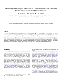 Modelling autocatalytic behaviour of a food model system&mdash;Sucrose