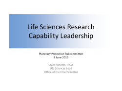 NASA Life Sciences Capability