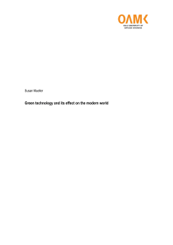 Green technology and its effect on the modern world