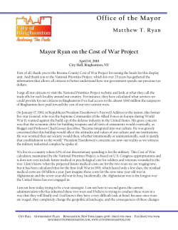 Mayor Ryan on the Cost of War Project