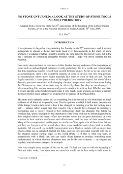 no stone unturned: a look at the study of stone tools in early prehistory