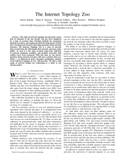 The Internet Topology Zoo - School of Mathematical Sciences
