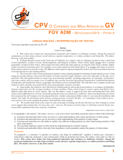 FGV ADM &ndash; 06/dezembro/2015 &ndash; Prova A