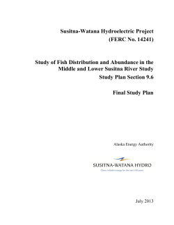 (FERC No. 14241) Study of Fish Distribution and Abundance in the