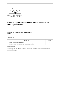 2013 HSC Spanish Extension Marking guidelines
