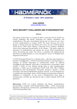 NATO SECURITY CHALLANGES AND STANDARDIZATION