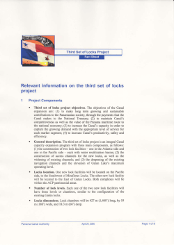 Third Set of Locks &ndash; Fact Sheet