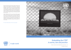 Embedding the CTBT in norms, law and practice - UNA-UK
