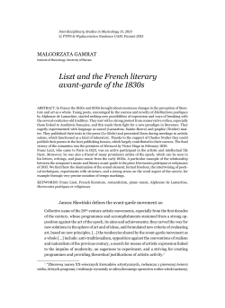 Liszt and the French literary avant