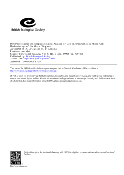 Dendroecological and Ecophysiological Analysis of