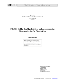 FILING SUIT: Drafting Petitions and Accompanying