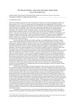 The Havana Charter: when state and market shake hands