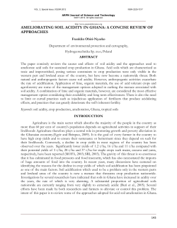AMELIORATING SOIL ACIDITY IN GHANA