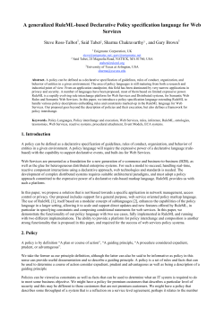 A generalized RuleML-based Declarative Policy specification