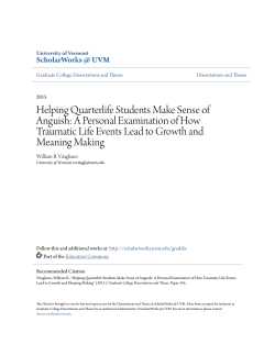 Helping Quarterlife Students Make Sense of Anguish: A Personal