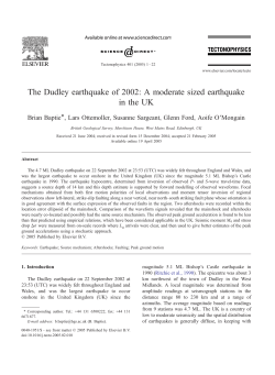 The Dudley earthquake of 2002: A moderate sized earthquake in the