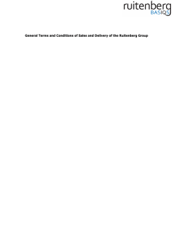General Terms and Conditions of Sales and Delivery of the
