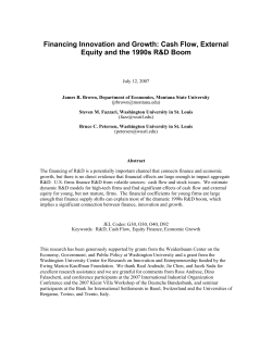 Financing Innovation and Growth: Cash Flow, External Equity and
