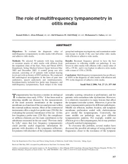 The role of multifrequency tympanometry in otitis media