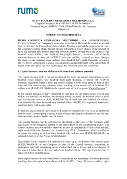 RUMO LOG&Iacute;STICA OPERADORA MULTIMODAL S.A. Corporate