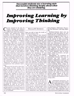 Improving Learning by Improving Thinking