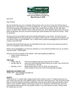 2016 windy gap parent info letter and packing list - Auburn