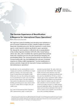 The German Experience of Reunification