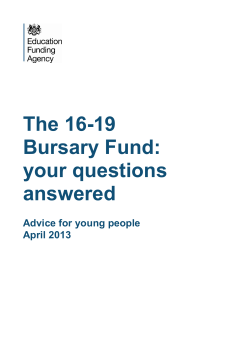 The 16-19 Bursary Fund: your questions answered
