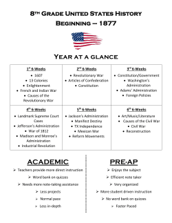 8th Grade United States History