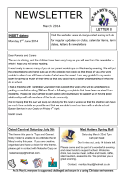 newsletter - St Mary`s School, Oxted