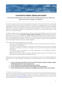 A new deal for refugees, migrants and societies