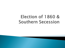 Election of 1860 and Southern Succession