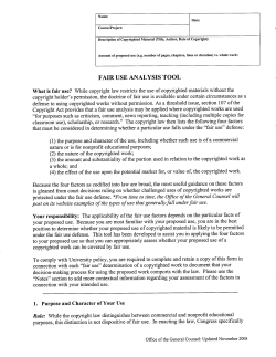 FAIR USE ANALYSIS TOOL