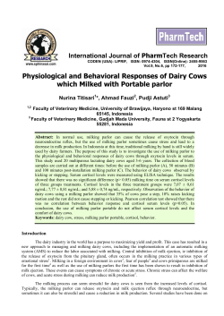 Physiological and Behavioral Responses of Dairy Cows which